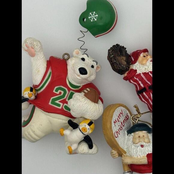 AGC Polar Bear And Santa Claus Baseball /Tennis Ornaments - Picture 3 of 5